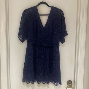 Lilly Pulitzer Navy Scalloped Dress